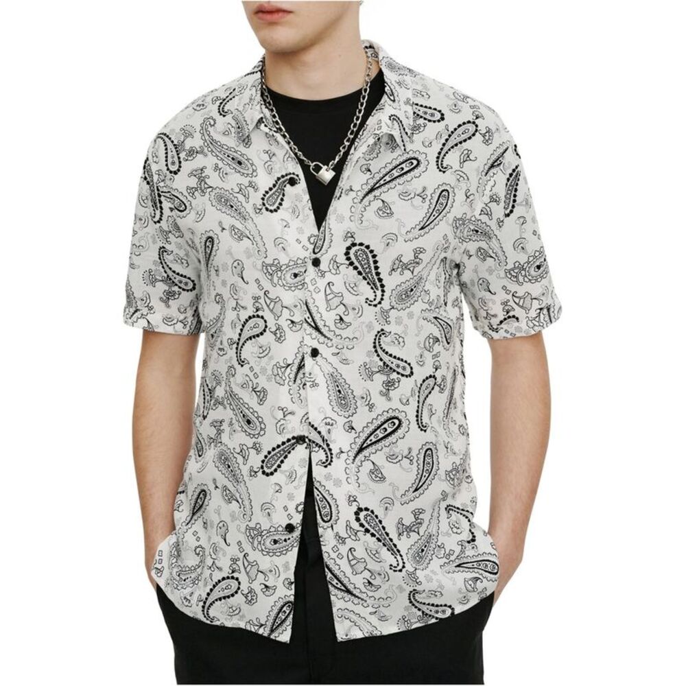 Elevenparis Mens Paisley Button Up Shirt, NWT